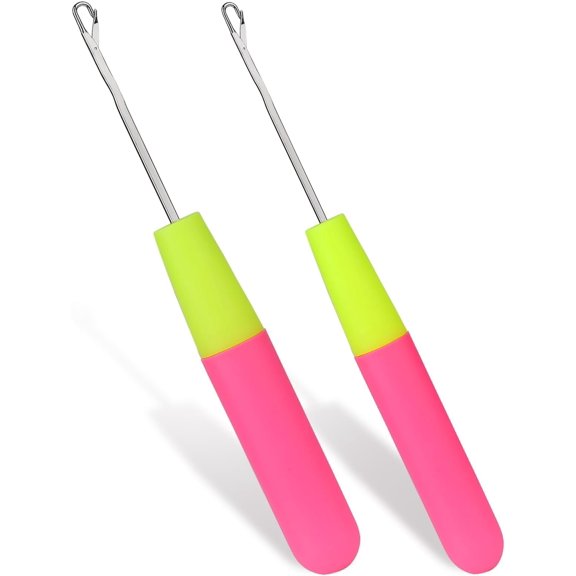 2 count Latch Hook, Different Sizes Latch Hook Tool (0.2in + 0.15in), Crochet  for Hair, Hair Crochet Hook for Scarf Carpet Making and Art Crafts