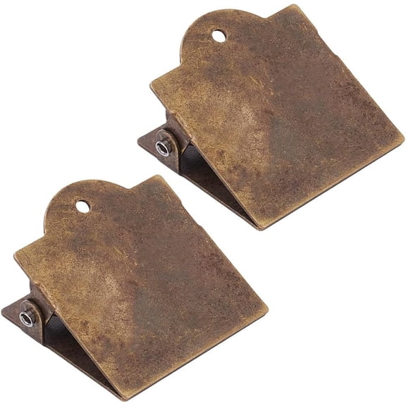 2 count Metal Book Clip Blank Antique Bronze Travelers Notebook Clips Small Binder Clamps Page Holder for Document File Organizer Junk Journaling Planner Cookbook Sketchbook Mark Office