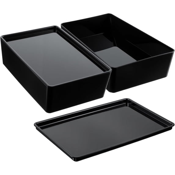 2 count Multipurpose Stackable Storage Containers, 6.5x10 Plastic Bins ...