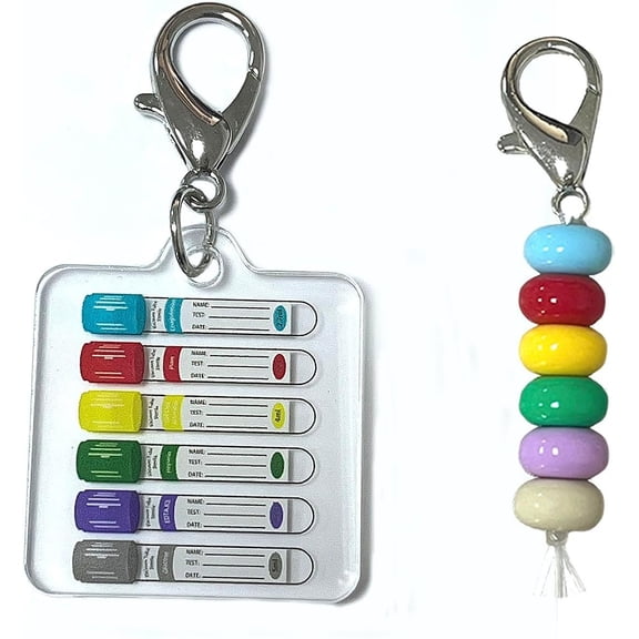 2 count Order of Draw Lab Tubes, Order of  Draw Beads, Badge Reel Accessories, Badge Buddy, Badge Buddies for Nurse, RN Nurse Student Practitioner Grad