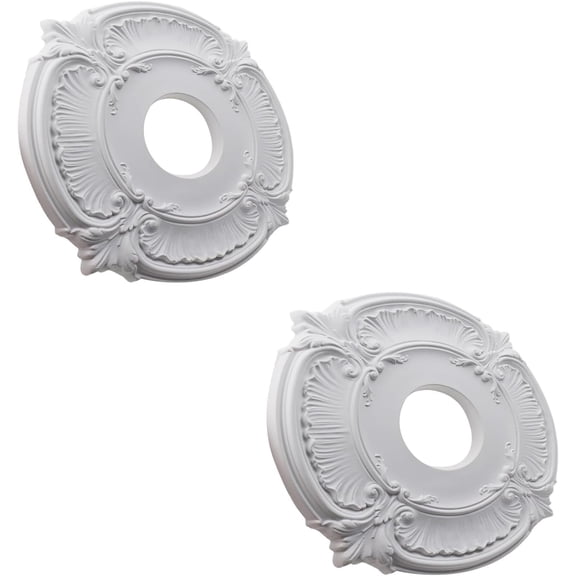 2 count PU Ceiling Medallion Decorative Trim Ring,12"OD x3"ID,White
