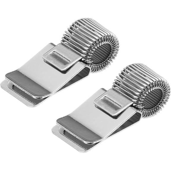 2 count Pen Holder Clips, Metal Pen Clip Holder Adjustable Loop Pen Pencil Organizer with Single Spring Loop for Notebook, Clipboard, Tone