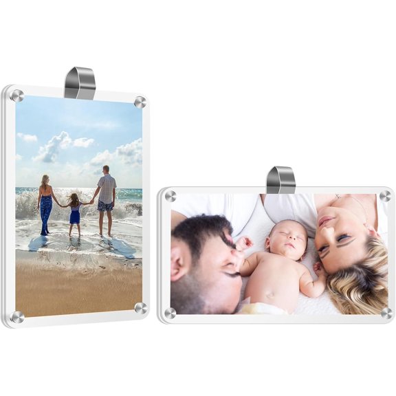 2 count Photo Frame, Suitable for Visor, refrigerators, and Other Iron Products. Birthday for Loved Ones, Fathers, Mothers, Husbands, Wives, 4.7"X3.1"