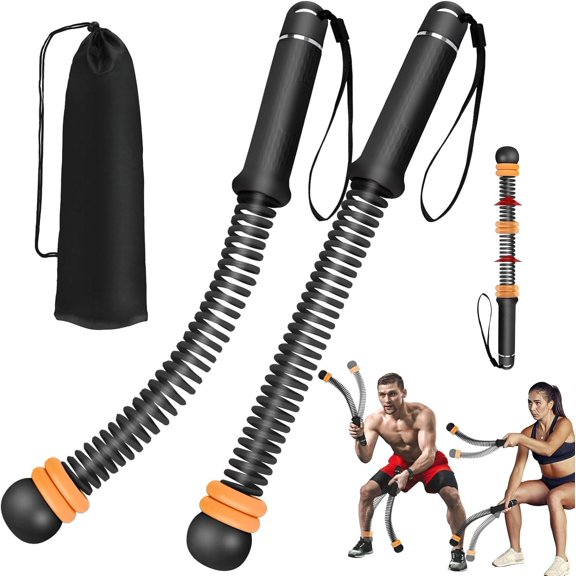 2 count Ropeless Battle Ropes with Adjustable Weighted Ring-Battle, Cordless Battle Rope for  Gym, HIIT Workout, Low- Cardio, Strength , Portable Fitness Equipment for Women & Men