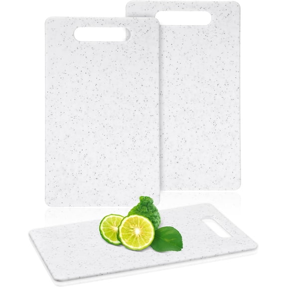 2 count Small  Board for Kitchen Mini   Board Set Bar Dishwasher Safe Granite Color  for Camping  Fruits Prep Vegetables Easy (6" x 10",White)