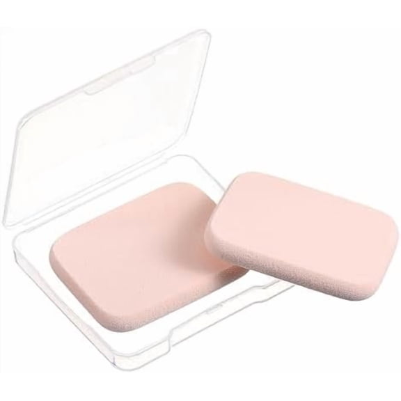 2 count Square Makeup Sponges for Foundation with 1 Travel Case, Sponge Foundation Sponge for Makeup Sponges for , and Types