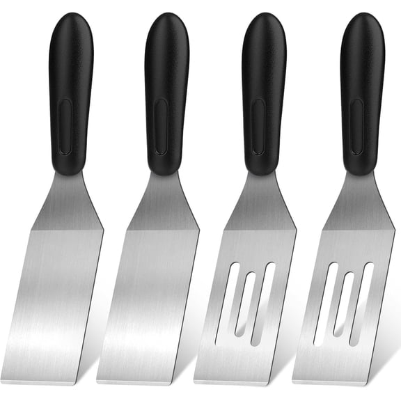 2 count Stainless Steel Spatula Set,Mini Serving Spatula for Kitchen Use,Metal Spatula for Cooking with Heat Resistant Handle,Metal Spatulas for kitchen use for Pancakes?Lasagna?Brownies (4PCS)