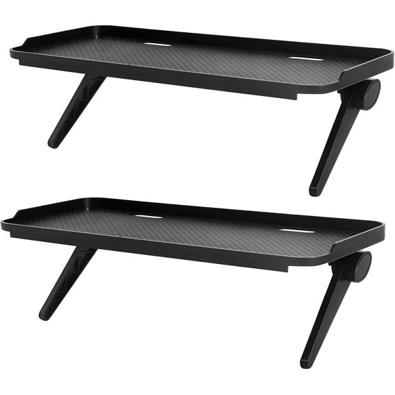 2 count TV Top Shelf Screen  Top Storage Bracket  Screen Shelf Adjustable Bracke for Media Boxes  Console Router  Mount (Black, 11.8 x 4.9 Inch)
