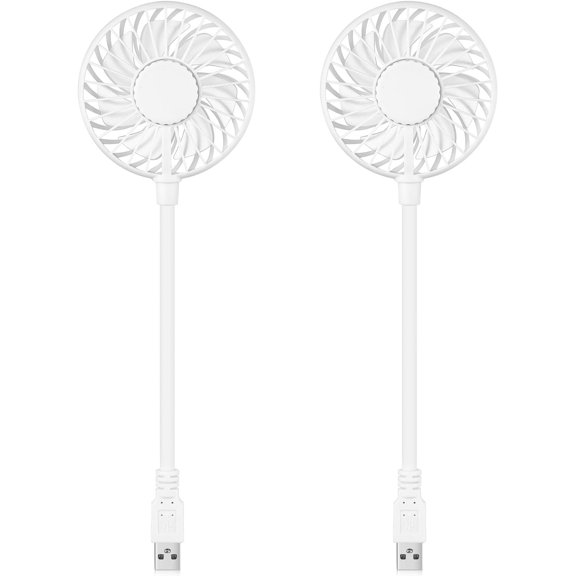 2 count USB Fan Mini Portable Fan for 360 Rotation USB Desk Fan Small Personal Fan Compatible with USB Outputs Such as Laptop/Power /Plug for Travel Commute Office Camping