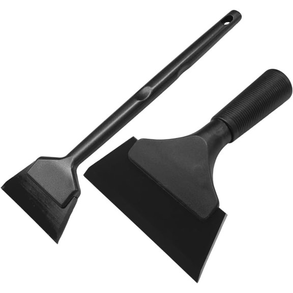 2 count Window Tint Tool Kit, Includes 5-inch Small Scraper and Mini Scraper with Plastic Handle, Rubber for Front and Rear Windows Glass Film Installation (Black)