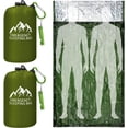 thumbnail image 1 of 2 count XL  Sleeping Bag 94.5" x 49.2"   Sleeping Bag with Whistle Carabiner Portable Thermal Bivy Sack  Blankets for Camping Hiking Outdoor, 1 of 6