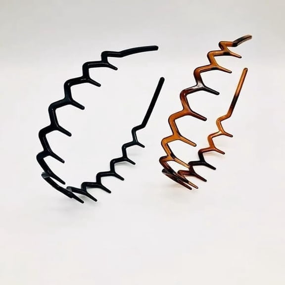 2 count Zigzag Headband Headband with ,Plastic Wavy Comb Zig Zag Comb Plastic Hair Accessories