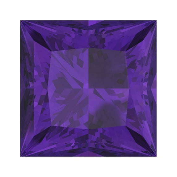 2 ct 7.0mm Princess Cut VVS1 Natural Purple Amethyst February Birthstone