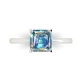 thumbnail image 1 of 2 ct Asscher Cut Blue Moissanite Solitaire 18K White Gold Womens Engagement Ring, 1 of 5