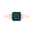 thumbnail image 1 of 2 ct Asscher Cut Natural London Blue Topaz Solitaire Engagement Ring for Women in 18K Rose Gold, 1 of 5