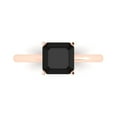 thumbnail image 1 of 2 ct Asscher Cut Natural Onyx Solitaire 18K Rose Gold Womens Engagement Ring, 1 of 5