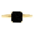 thumbnail image 1 of 2 ct Asscher Cut Natural Onyx Solitaire 18K Yellow Gold Womens Engagement Ring, 1 of 3