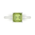 thumbnail image 1 of 2 ct Asscher Cut Natural Peridot Solitaire 18K White Gold Womens Engagement Ring, 1 of 5