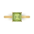 thumbnail image 1 of 2 ct Asscher Cut Natural Peridot Solitaire Engagement Ring for Women in 18K Yellow Gold, 1 of 5