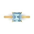 thumbnail image 1 of 2 ctw Solitaire Anniversary Ring for Women | Asscher Cut Natural Swiss Blue Topaz | Hyperallergenic Solid 14K Yellow Gold, 1 of 5