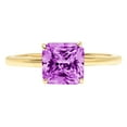 thumbnail image 1 of 2 ct Asscher Cut Simulated Alexandrite Solitaire 18K Yellow Gold Womens Engagement Ring, 1 of 3