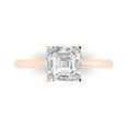 thumbnail image 1 of 2 ctw Solitaire Anniversary Ring for Women | Asscher Cut Zirconia Diamond | Hyperallergenic Solid 14K Rose Gold, 1 of 5