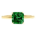thumbnail image 1 of 2 ct Asscher Cut Simulated Emerald Solitaire 14K Yellow Gold Womens Engagement Ring, 1 of 4