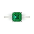 thumbnail image 1 of 2 ctw Solitaire Anniversary Ring for Women | Asscher Cut Simulated Emerald | Hyperallergenic Solid 18K White Gold, 1 of 5