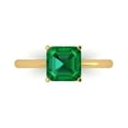 thumbnail image 1 of 2 ctw Solitaire Anniversary Ring for Women | Asscher Cut Simulated Emerald | Hyperallergenic Solid 18K Yellow Gold, 1 of 5