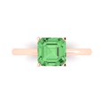 thumbnail image 1 of 2 ct Asscher Cut Simulated Green Diamond Solitaire 18K Rose Gold Womens Engagement Ring, 1 of 5