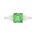 thumbnail image 1 of 2 ct Asscher Cut Simulated Green Diamond Solitaire Engagement Ring for Women in 18K White Gold, 1 of 5