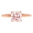 thumbnail image 1 of 2 ct Asscher Cut Simulated Pink Diamond Solitaire 14K Rose Gold Womens Engagement Ring, 1 of 3