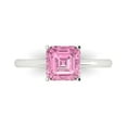 thumbnail image 1 of Clara Pucci 14K White Gold 2ct Pink Solitaire Ring for Women, 1 of 8