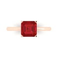 thumbnail image 1 of 2 ctw Solitaire Anniversary Ring for Women | Asscher Cut Simulated Pink Tourmaline | Hyperallergenic Solid 18K Rose Gold, 1 of 5