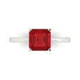 thumbnail image 1 of 2 ctw Solitaire Anniversary Ring for Women | Asscher Cut Simulated Pink Tourmaline | Hyperallergenic Solid 18K White Gold, 1 of 5