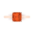 thumbnail image 1 of Clara Pucci 14K Rose Gold 2ct Red Solitaire Ring for Women, 1 of 8