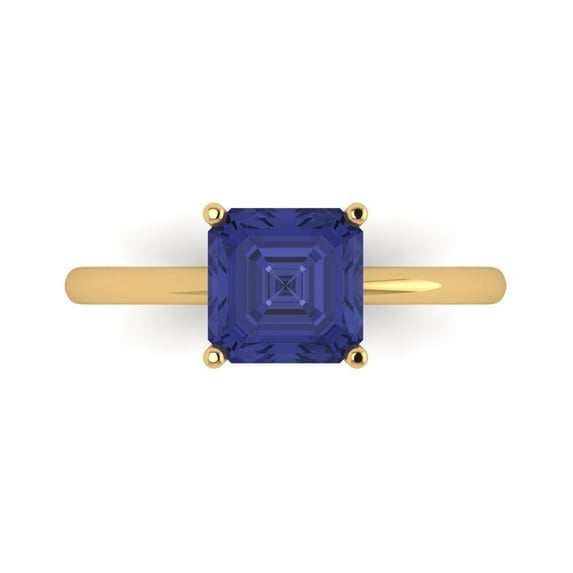 Clara Pucci 14K Yellow Gold 2ct Tanzanite Solitaire Ring for Women