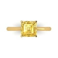 thumbnail image 1 of Clara Pucci 14K Yellow Gold Solid Gold Yellow Solitaire Anniversary Ring for Women - 2 cttw Asscher Cut, 1 of 8