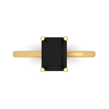 Solitaire Engagement Ring for Women - 2ct Natural Onyx in 14K Yellow Gold Promise Ring