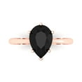 thumbnail image 1 of Solitaire Engagement Ring for Women - 2ct Natural Onyx in 14K Rose Gold Promise Ring, 1 of 7