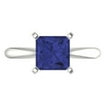 thumbnail image 1 of Solitaire Engagement Ring for Women - 2ct Simulated Tanzanite in 18K White Gold Promise Ring, 1 of 6