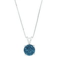 thumbnail image 1 of 2 ct Brilliant Round Cut Solitaire Natural London Blue Topaz 18K White Gold Pendant with 16" Chain, 1 of 4