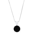 thumbnail image 1 of 2 ct Brilliant Round Cut Solitaire Natural Onyx 18K White Gold Pendant with 18" Chain, 1 of 3