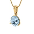thumbnail image 1 of 2 ct Brilliant Round Cut Solitaire VVS1 Genuine Blue Natural Sky Blue Topaz Solid 14k Yellow Solid Gold Everyday Affordable Designer Necklace Pendant with 18" Solid Gold Chain by Clara Pucci, 1 of 6