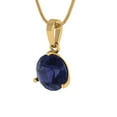 thumbnail image 1 of 2 ct Brilliant Round Cut Solitaire VVS1 Genuine Blue Sapphire Solid 14k Yellow Solid Gold Everyday Affordable Designer Necklace Pendant with 16" Solid Gold Chain by Clara Pucci, 1 of 7
