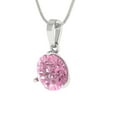thumbnail image 1 of 2 cctw Simulated Pink Diamond White Gold Plated Pendant with 16" Box Chain (8.0mm, Round Cut), 1 of 6