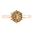 thumbnail image 1 of Solitaire Engagement Ring for Women - 2ct Simulated Champagne Diamond in 14K Rose Gold Promise Ring, 1 of 8