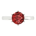 thumbnail image 1 of Solitaire Engagement Ring for Women - 2ct Natural Garnet in 14K White Gold Promise Ring, 1 of 8