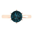 thumbnail image 1 of Solitaire Engagement Ring for Women - 2ct Natural London Blue Topaz in 14K Rose Gold Promise Ring, 1 of 8