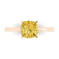 thumbnail image 1 of Clara Pucci 14K Rose Gold Solid Gold Citrine Solitaire Anniversary Ring for Women - 2 cttw Cushion Cut, 1 of 7